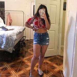 H&M distress denim skirt  (worn once)